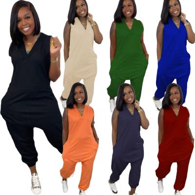 China LLDRESS Pure Color Fashion Street Wear Overalls QUICK DRY Hot Selling Casual One Piece For Women for sale