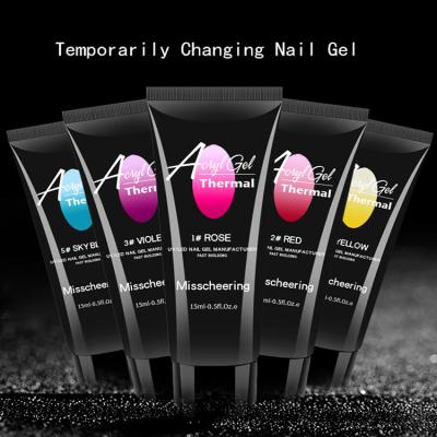 China 3d Nail Art DIY Decoration Misscheering 15ml Quick Building Finger Extension Poly Acryl Gel Temperature Poly Color Changing Nail Gel for sale