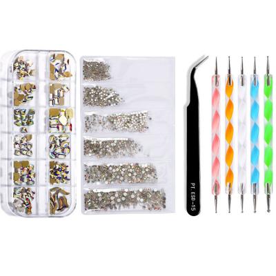 China Crystal Nail Art Set Dotting Pen Nail Art Tool Nail Art Beauty DIY Glass Set for sale