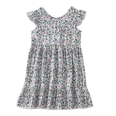 China Fashion / Casual High Quality Well Latest Summer Casual Kids Dress Children Floral Pattern Dress for sale