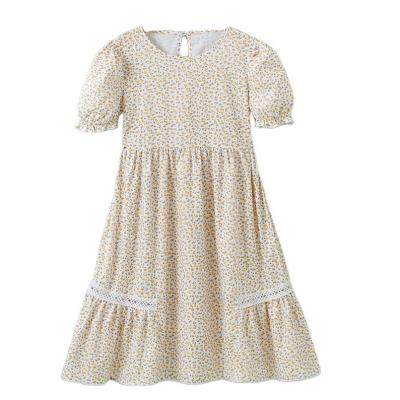 China Fashion / Casual Hot Selling Floral Design Kids Dress Elegant Short Girl's Dress For Kid for sale