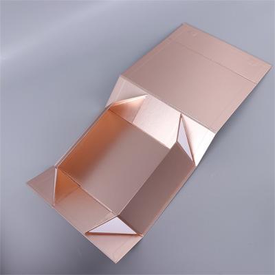 China Recycled Materials Rose Gold Magnetic Gift Box With Lid Bridesmaid Proposal Box, Folding Gift Box, Sturdy Luxury Gift Box Storage Box Wholesale for sale