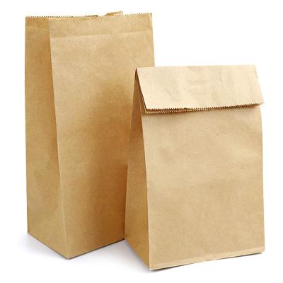 China Biodegradable Brown Kraft Paper Bags, Food Packaging For Bread Cookie Snacks Candy Popcorn Baking Bag for sale