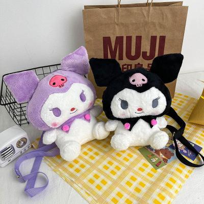 China Kids Accompany Cartoon Kuromi Backpack Sanrio Melody Plush Bag Kuromi Cinnamorol Stuffed Backpack Anime Soft Plush Toy for sale