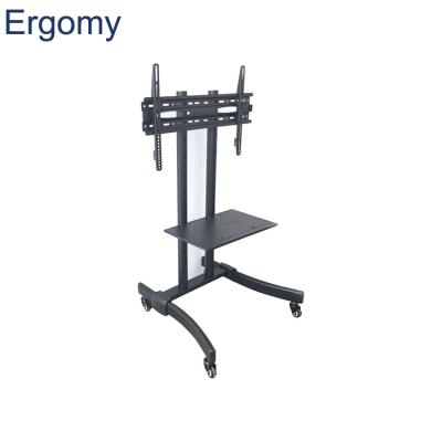 China V201 Hot Selling Cheap Steel Lift Through Mobile Metal LED TV Trolley Stand Trolley for sale