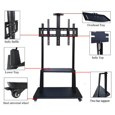 China V701 Adjustable Mobile Height TV Stand Cart with DVD Tray Fits for 32-70inch 106*46.5*240cm (41.73*18.3*94.48