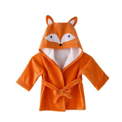 China New Korean Hot Selling Bathrobe Hot Terry Cotton Baby Bathrobe Soft Cute Animal Toddler Style Baby Bathrobe for sale