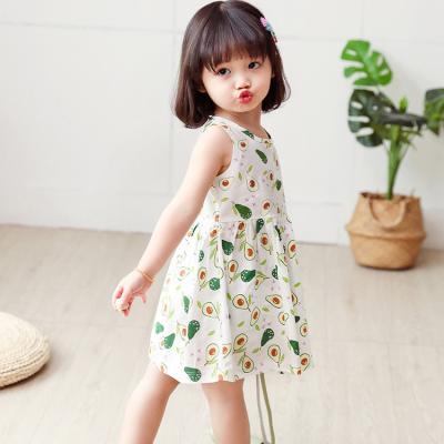 China New Toddler Kids Baby Summer Princess Party Sleeveless Dresses Anti-Static Infant Kids Headband Floral Dress For Wholesale 2021 for sale