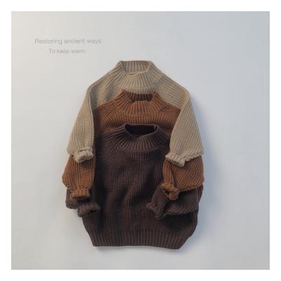 China Anti-pilling children's clothing winter high collar sweaters thick knitted half sweater anti-pilling sweaters for sale