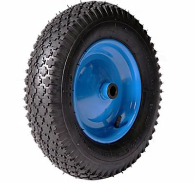 China 16 Inch 16x4.00-8 Rubber Tire Pneumatic Air Inflatable Wheel For Hand Truck Trolley Lawn Mower Spreader Cart for sale