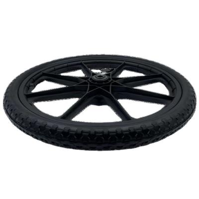 China 20 Inch PU Foam Polyurethane Flat Freewheel For Wheelchair Wheelchair Flat Freewheel for sale