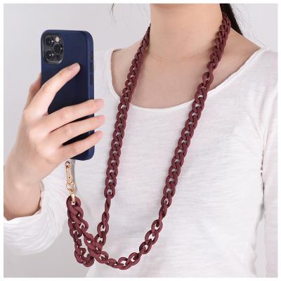 China Wholesale Long Waist Fashionable Acrylic Beaded Chain Cell Phone Colorful Cell Phone Strap Anti-lost Strap Women Phone Jewelry for sale