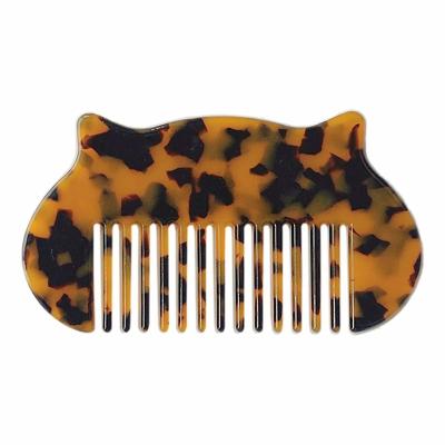 China Hot Sales Elegant Cat Hair Decoration Ear Shape Tooth Hair Comb Cellulose Acetate Wide Comb For Women And Girls Fashion Jewelry Wholesales CET for sale