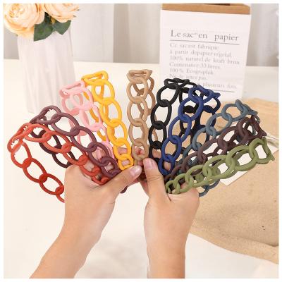 China Fashionable Solid Color Circle Headband Hairbands Resin Sling Hair Accessories Soft Acrylic Wholesale Headwear For Women Girl for sale