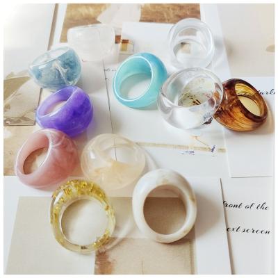 China Other Colorful Acetate Cellulose Ring Fashionable Retro Bulky Acrylic Arched Ring Round Shaped Resin Ring Accessories for sale