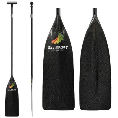 China Carbon fiber ZJ SPORT durable and strong full carbon fiber canoe paddle in 170-180cm adjustable length for high performance for sale