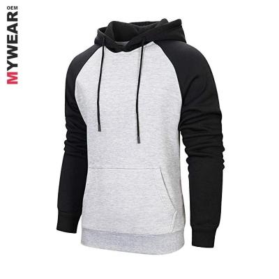 China DWA022 Mens Raglan Sleeve Hoodie Cotton Black And White Polyester Anti Shrink Custom Design Print for sale