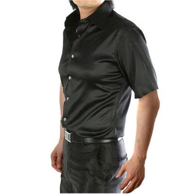 China Custom Made Silk Anti-pilling Shirts For Men Short Sleeve New Fashion Luxury Shirt for sale