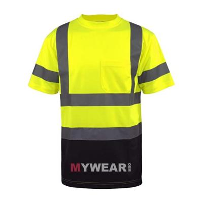 China Custom Anti-Shrink Visibility Reflective T-Shirt Tops Staff Security T-shirt Uniform Wear Breathable Quick Dry Do Your Logo Print Embroidery for sale