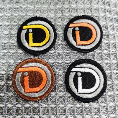 China Viable Custom Logo Patch Round Simple Brand Designer Patch For Shoes Round Embroidery Patches for sale