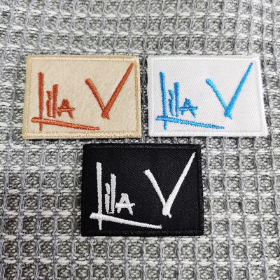 China Viable Custom Iron On Felt Patches With Logo Patch Square White Patches Embroidery For Shoes for sale