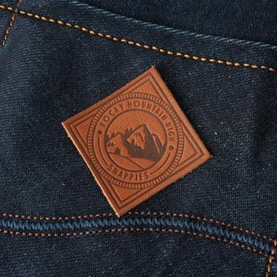 China Viable Sew On Design Embossed Custom Brand Logo Real Genuine Leather Jeans Patches Labels For Clothing for sale