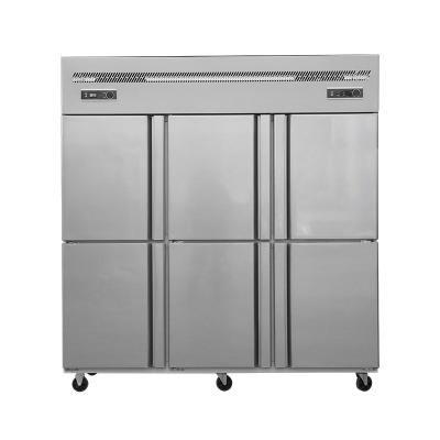 China Hot-selling commercial full-copper six-door Double-temperature tube full-cooling upright freezer for sale