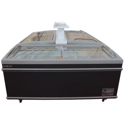 China Shopping mall island commercial manual defrost freezer for supermarket refrigeration for sale