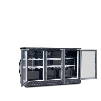 China Single-Temperature Wholesale 3 Sliding Door Bar Back Cooler Price for sale