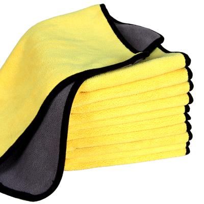 China Customization universal cheap wholesale 800gsm 60*90 weft plush microfiber car care knitting cleaning towel for sale