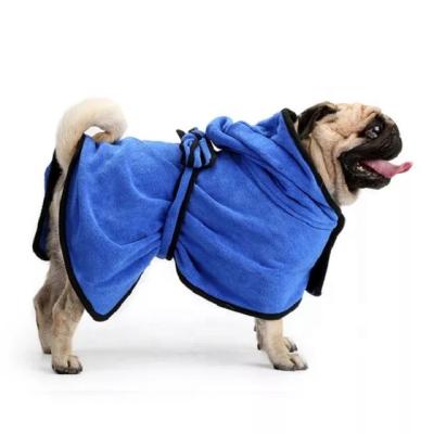 China Viable Quick Drying Absorbent Microfiber Bathrobes Dog Pet Towels With Hood for sale