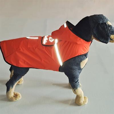 China Stored Adjustable Dog Raincoat Water Proof Pet Clothes Lightweight Rain Jacket With Reflective Branding for sale