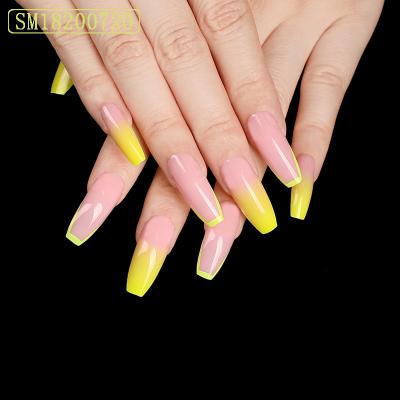 China Meaterial Eco-friendly ABS Artificial False French Nails Press On Nails Full Cover Design French Press On Nails for sale