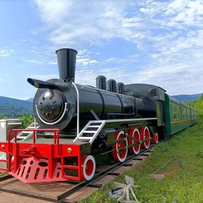 China Large scale simulation retro public places restaurant outdoor model steam locomotive factory direct sales decoration props for sale