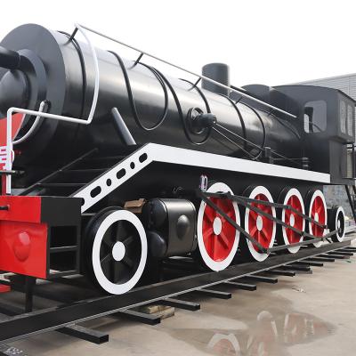 China Custom large size model china retro Europe steam engine locomotive for amusement park decoration for sale