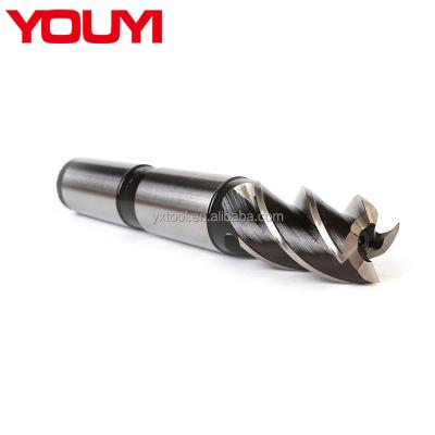 China HIGH SPEED STEEL HSS taper shank end mill morse 4Flute end mills for steels for sale