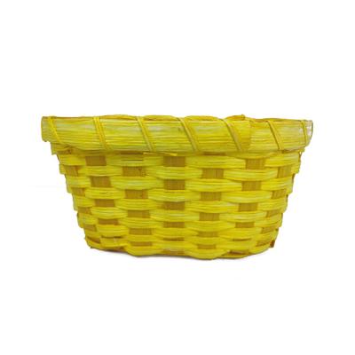 China Eco-Friendly Woven Material Exquisite Multi Color Elliptical Paper Rope Small Children Play Storage Basket for sale