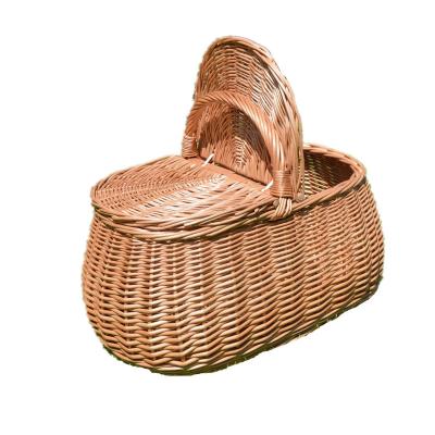 China Viable Wholesale Cheap Large Country Oval Wicker Picnic Basket With Lid for sale