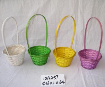 China Viable wholesale cheap woven colorful mini bamboo basket for gift and fruit for sale