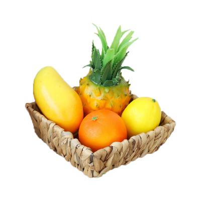 China Woven Paper Sustainable Wholesale Basket Square Water Hyacinth Fruit Basket Set of 3 for sale