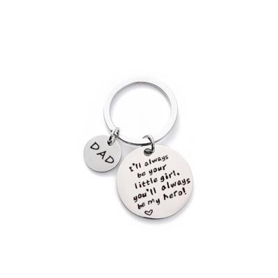 China New Durable Custom DIY Label Stainless Steel Key Chain Thanksgiving Gift Key Chain Accessories for sale