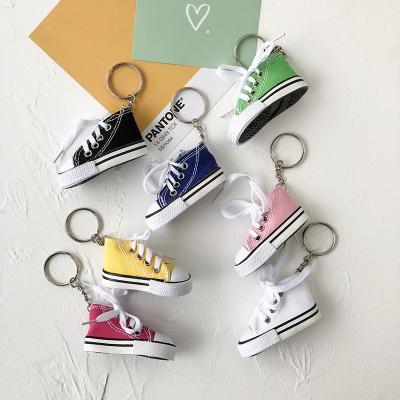 China Main Chain Key Ring Mini Woven Canvas Shoes Pendant Durable Wholesale Luxury Sneakers Metal Keychains for sale