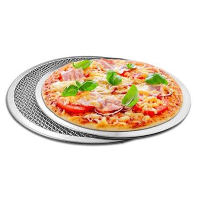 China Viable Wholesale 6-22 Inch Round Aluminum Tray Mesh Screen For Pizza Pan Baking Tray for sale