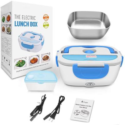 China Viable Home Car Use Food Container School Kids Stainless Steel Desktop Tiffin Hot And Electric Heating Lunch Box for sale