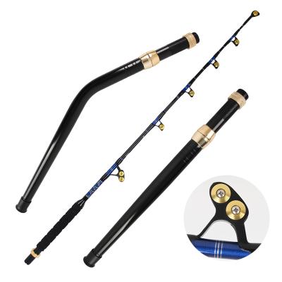 China High Power Super Strong High Quality Fiberglass Heavy Boat Fishing Trolling Deep Sea Tuna Saltwater Big Game Fishing Rod Butt Rod For Straight And Bent for sale