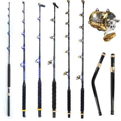 China Deep Sea Tuna Shark Trolling Rod Rod Straight Butt Fiberglass Blank Fishing Pole Boat Game OEM Alu Bent Butt Roller Guide Big Glass for sale