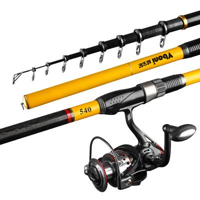 China Carbon fiber factory direct supply best price 80-150g best price 4sections fiber surf rod 3.6/4.5/5.4/6.3m high carbon surfcasting fishing rod for sale