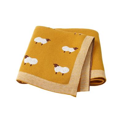 China High Quality PORTABLE Newborn Knitting Baby Sofa Blanket Wrap Blanket Cotton Knitted Baby Blanket for sale