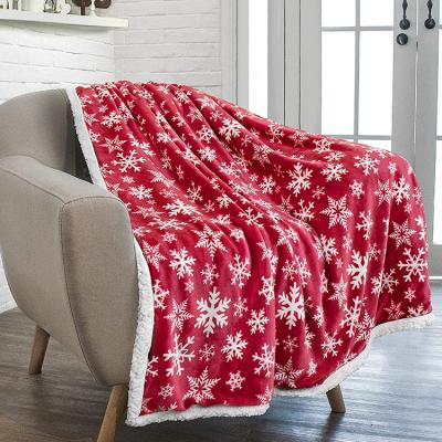 China PORTABLE Living Room Bed Sofa Luxury Blanket Warm Thick Flannel Sherpa Blanket For Winter for sale