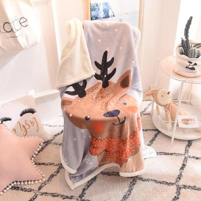 China PORTABLE Warm Soft Baby Animal Flannel Blanket Printed Coral Fleece Blanket for sale